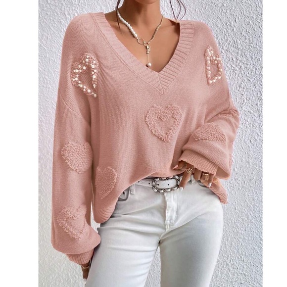 Heart Pattern Knitted Sweater ❤️